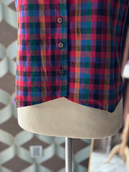 Bright Varnam Madras Check Waistcoat