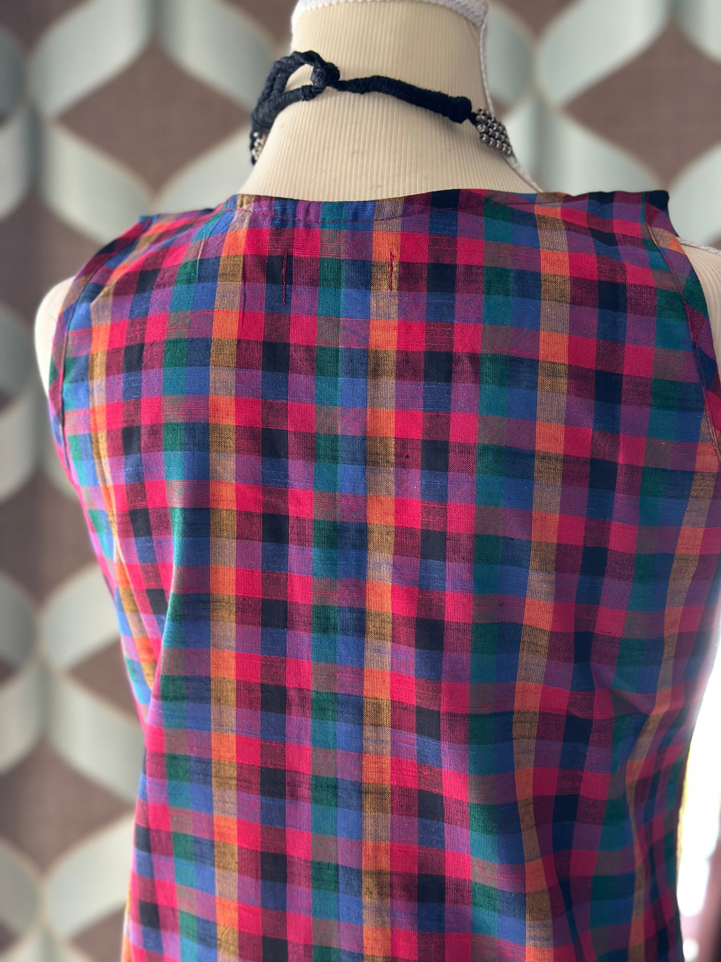 Bright Varnam Madras Check Waistcoat