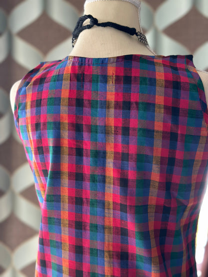 Bright Varnam Madras Check Waistcoat