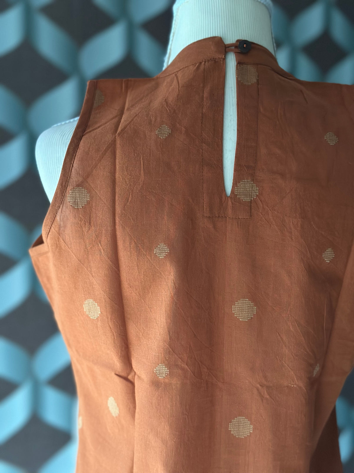 Teddy Brown Halter Handloom Cotton Top
