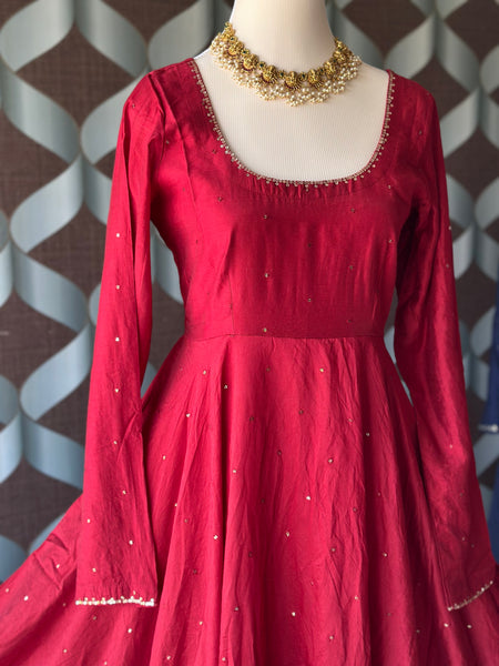 Saffron Red ZAARA Festive Anarkali