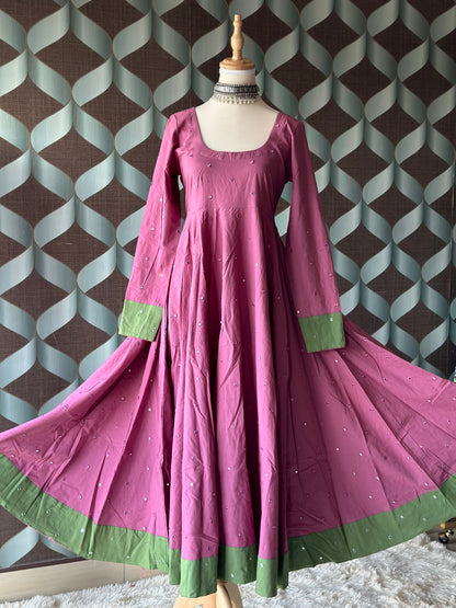 Sitara Dusty Rose Cotton Anarkali