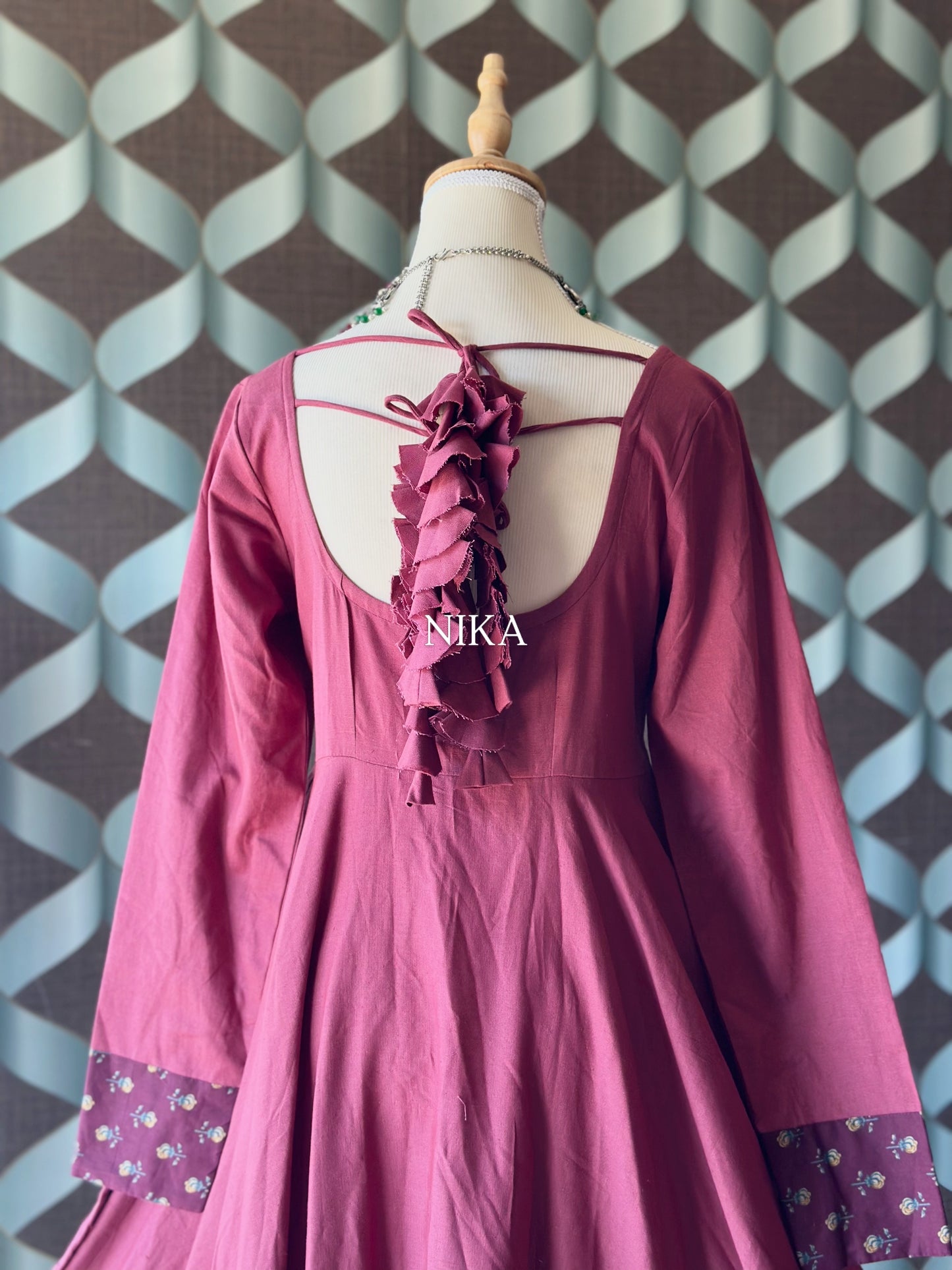 Mauve Pink Cotton Anarkali