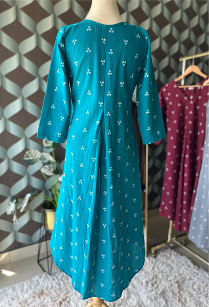 Leyla Teal Blue A-Line Top