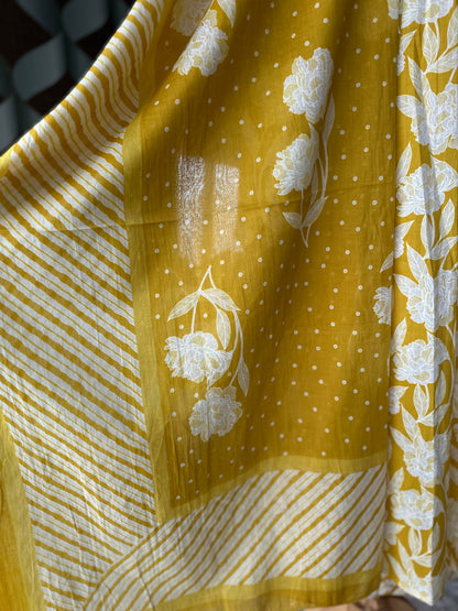 Lemon Yellow Cotton Anarkali Suit Set