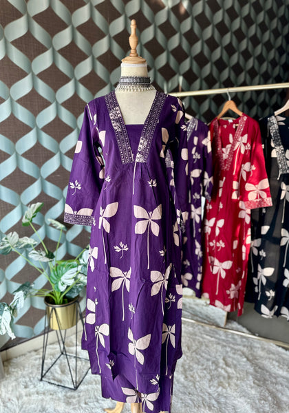 Violet Bloom Cotton Set
