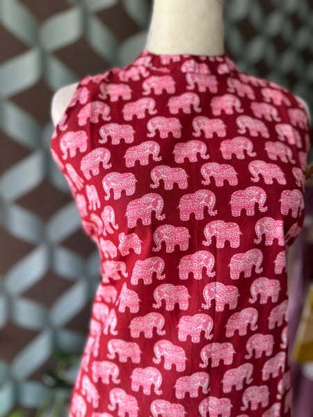 Red Elephant Halter Neck Set