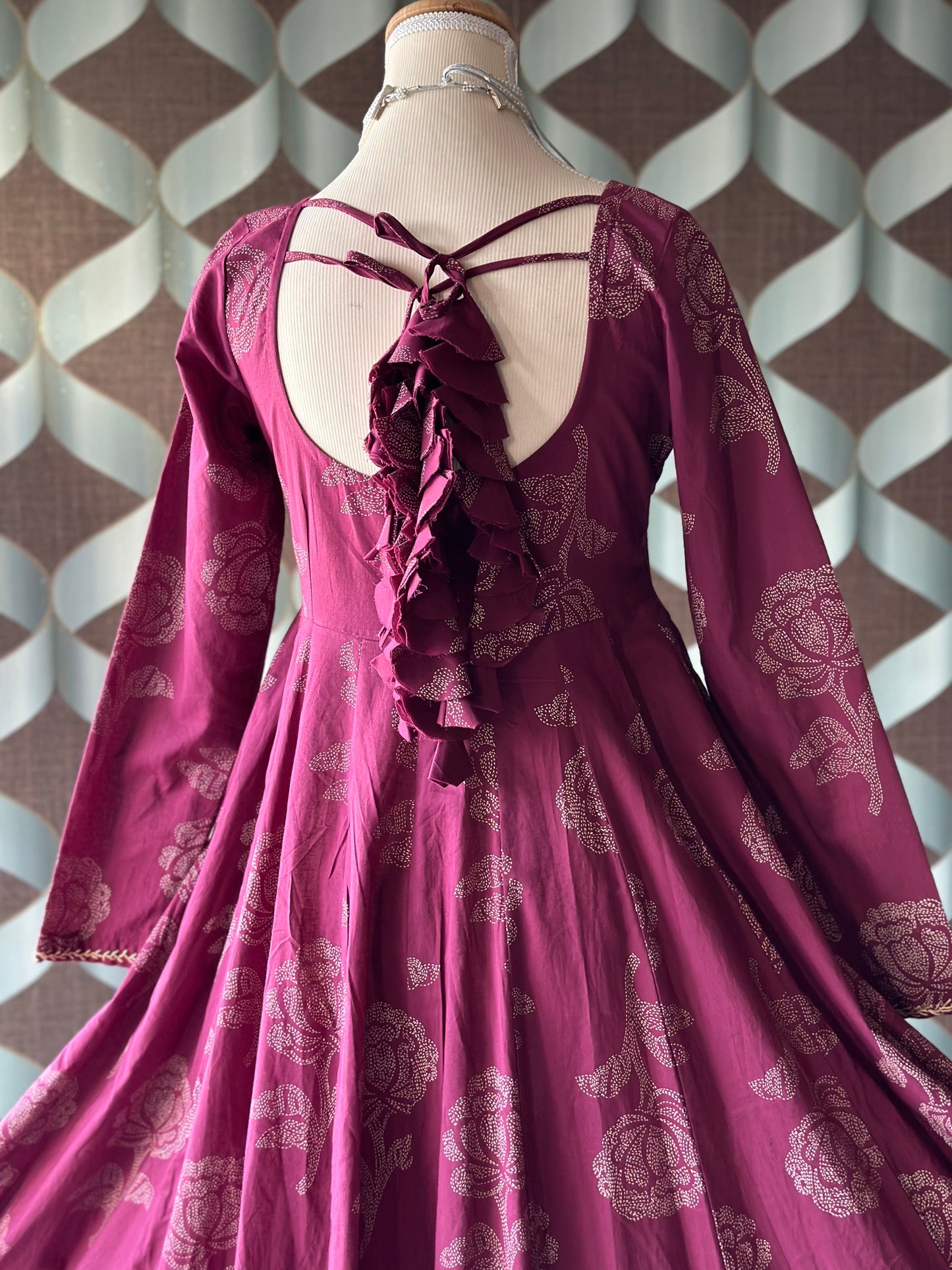 Purple Rose Cotton Anarkali