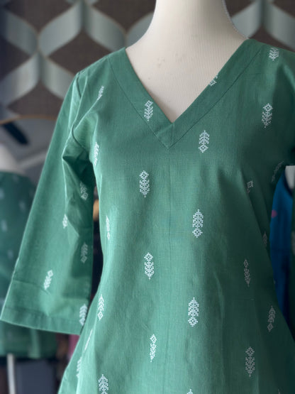 Soft Green Handloom Cotton Top