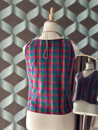 Soft Varnam Madras Check Waistcoat