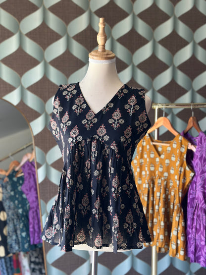 Classic Black Floral Top