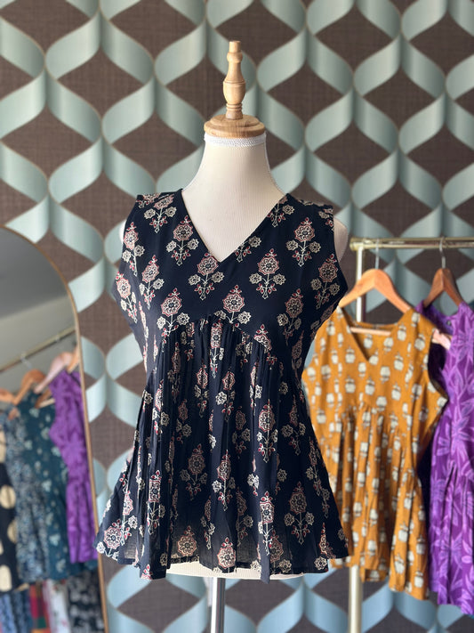 Classic Black Floral Top