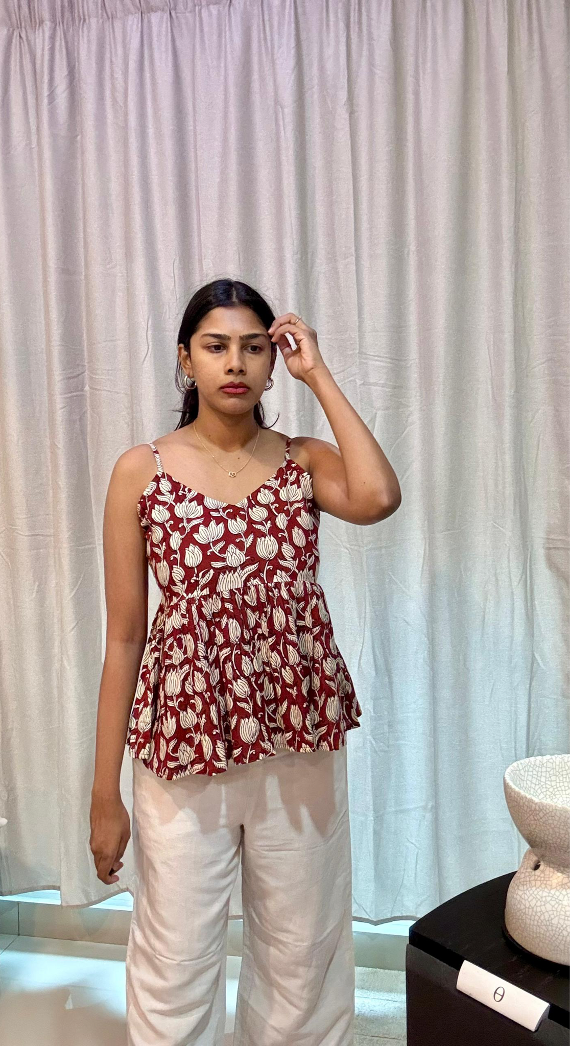 Red Tamarai Strap Top