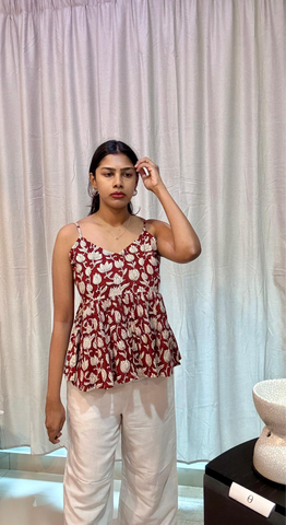 Red Tamarai Strap Top