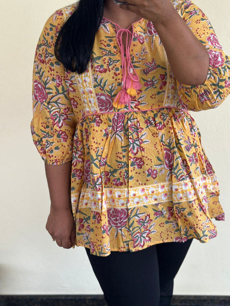 Yellow and Pink Cotton Top