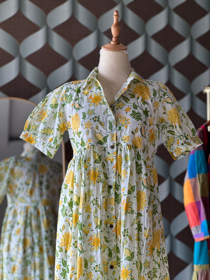 Floral Dove Summer Midi Dress