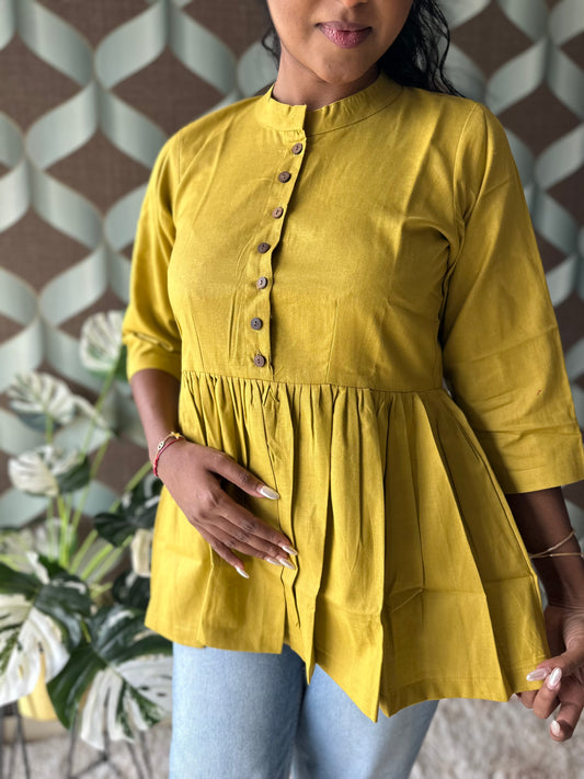 Mustard Yellow Short Top