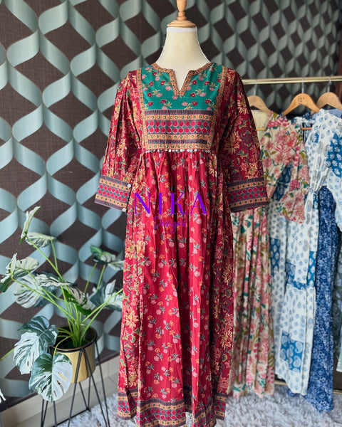 Red Ethnic Motif Dress