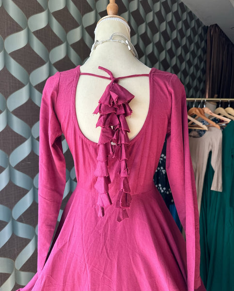 Purple Cotton Anarkali