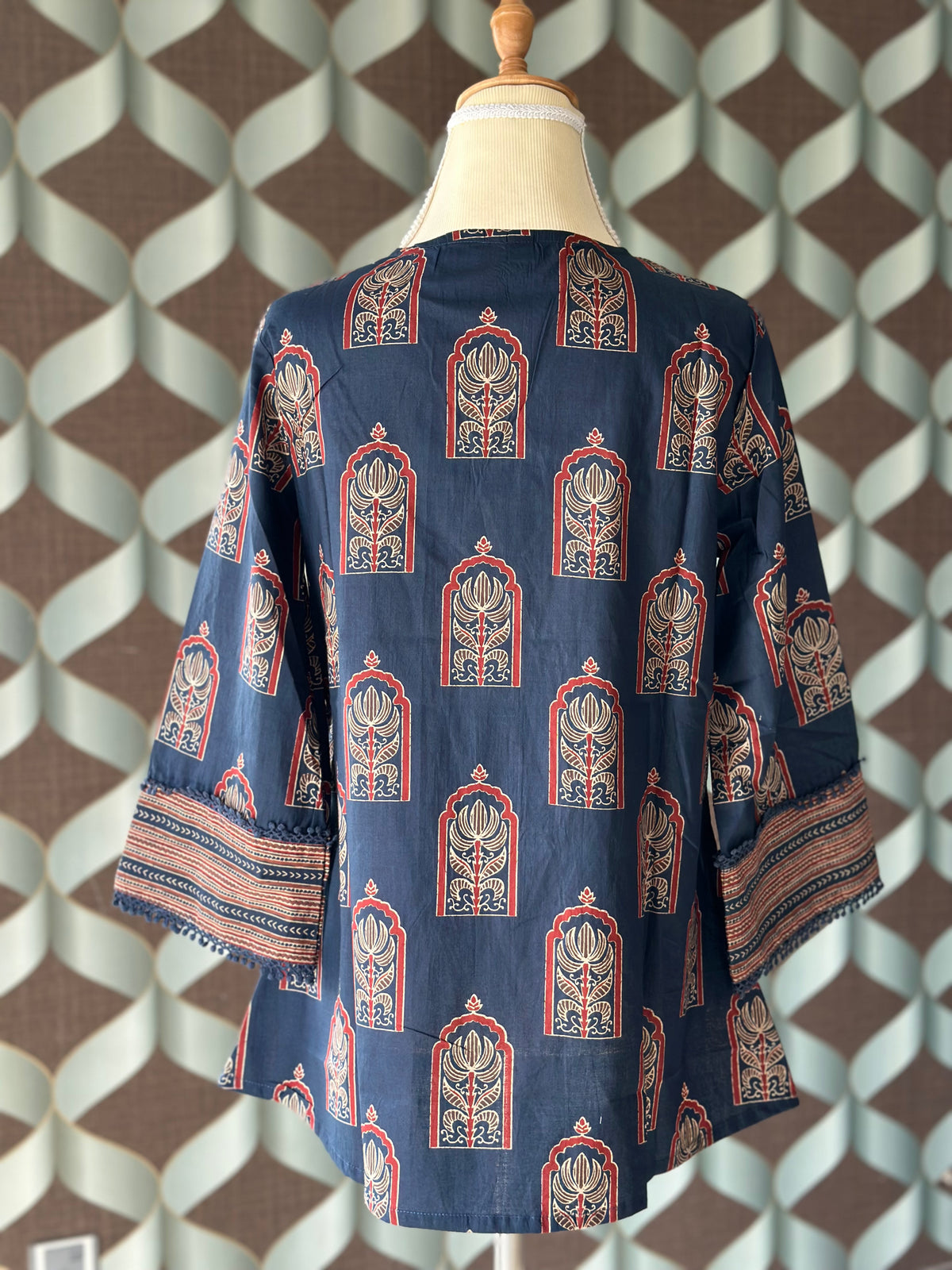 Blue Heritage Cotton Short Top
