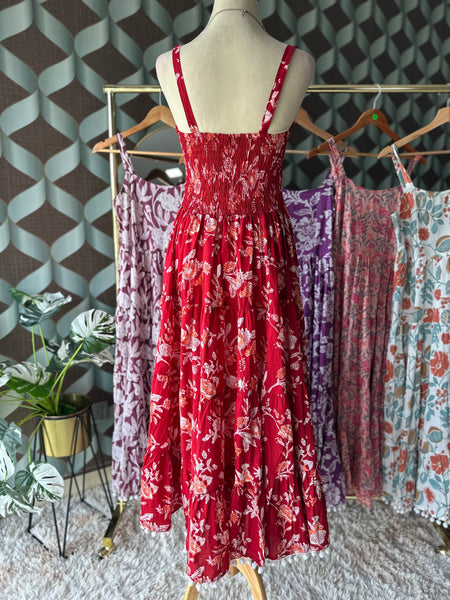 Red Floral Summer Dress