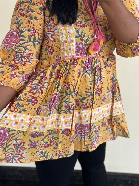 Yellow and Pink Cotton Top