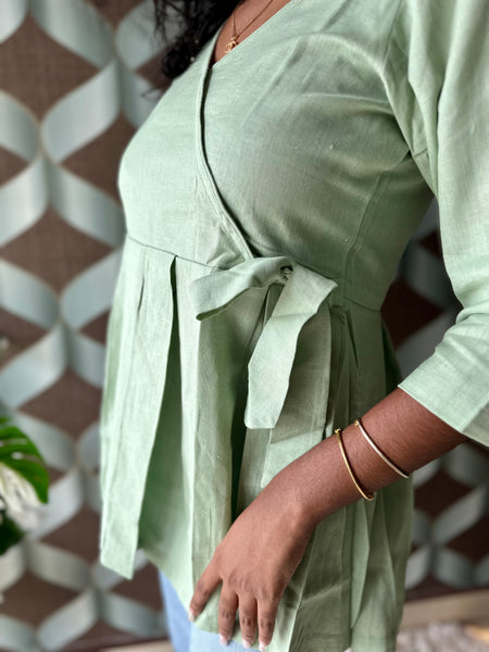 Pastel Pistachio Green Cotton Top