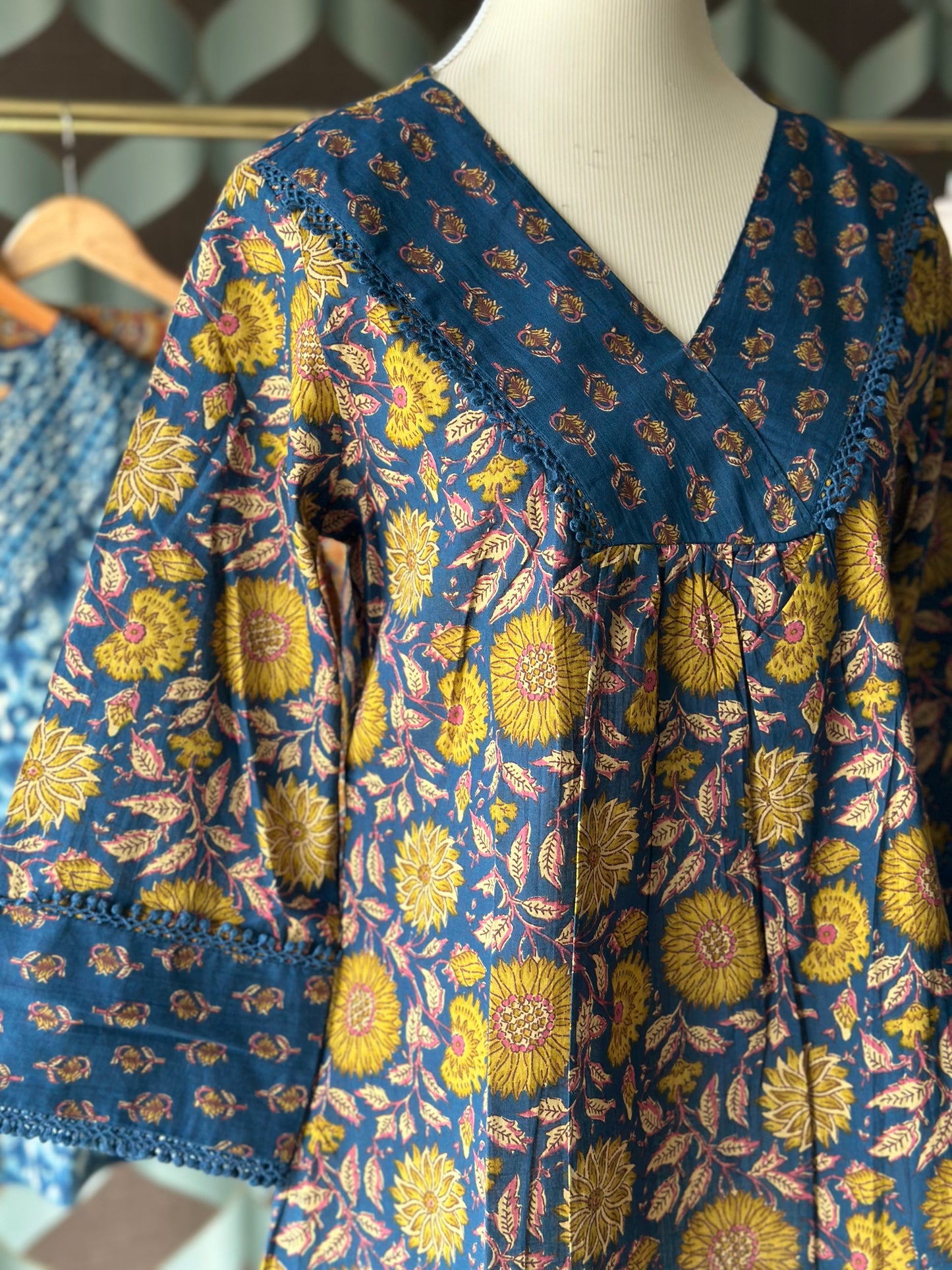 Deep Blue Cotton Top