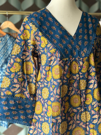 Deep Blue Cotton Top