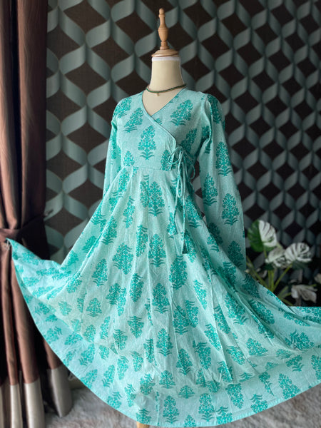 Turqoise Pastel Anarkali Dress