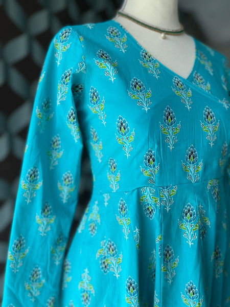 Aqua Blue Anarkali Dress