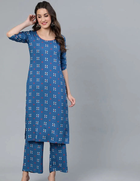 Motif Kurta With Palazzo Set
