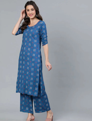 Motif Kurta With Palazzo Set