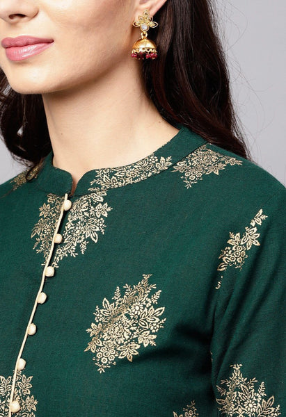 Emerald Green Kurta With Palazzo Set