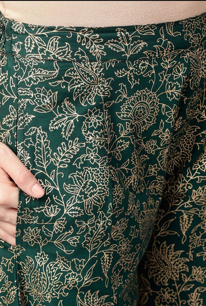 Emerald Green Kurta With Palazzo Set