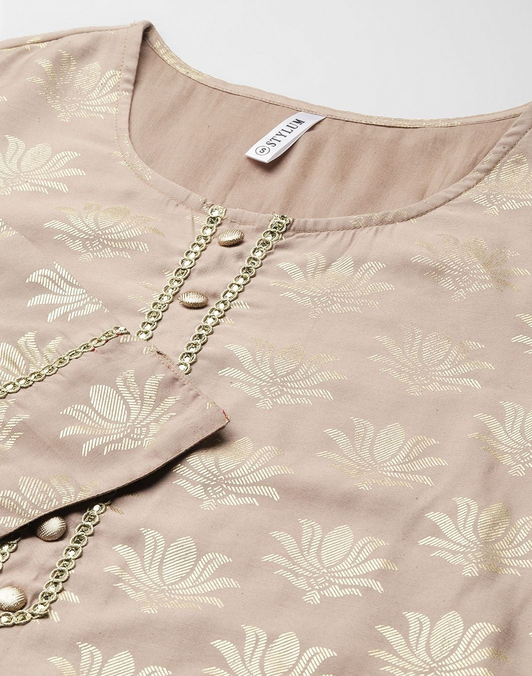 Gold Printed Rayon Kurta