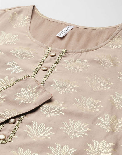 Gold Printed Rayon Kurta