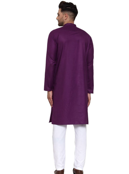 Purple Cotton Kurta Payjama Set