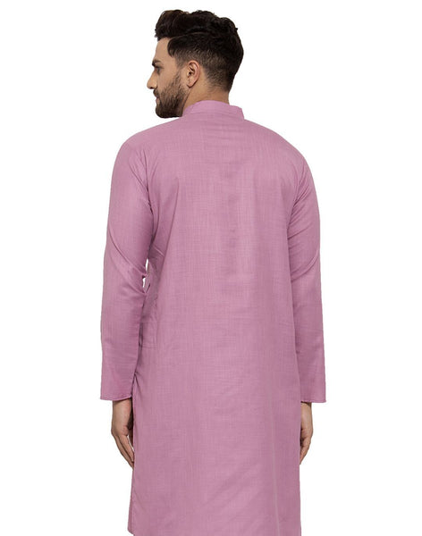 Magenta Solid Cotton Kurta