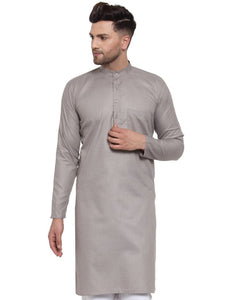 GREY Solid Cotton Kurta