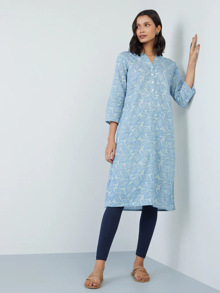 Baby Blue Cotton Kurta