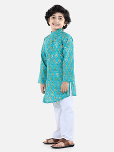 Green Printed Kurta Set