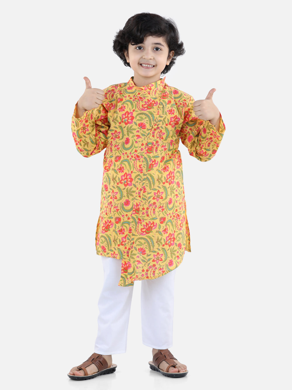 Yellow Printed Kurta Set