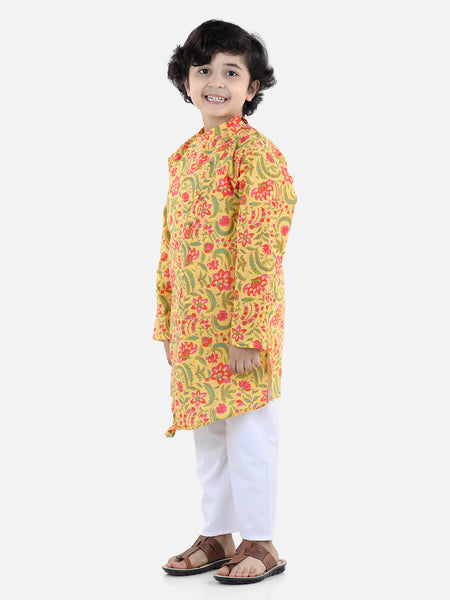 Yellow Printed Kurta Set