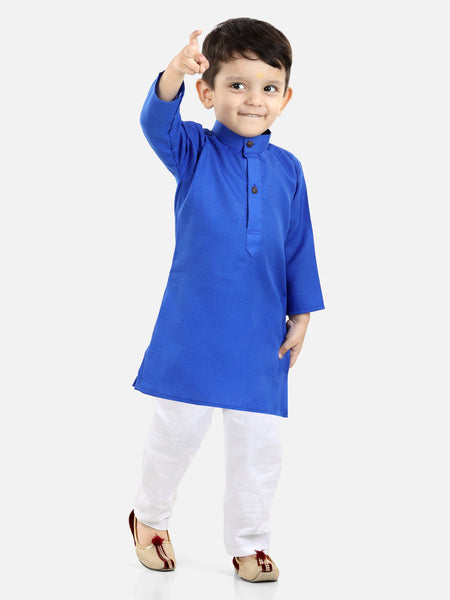 Dark Blue Cotton Kurta Set