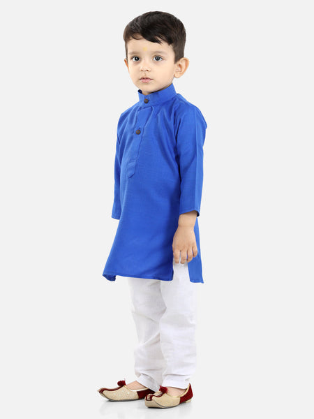 Dark Blue Cotton Kurta Set