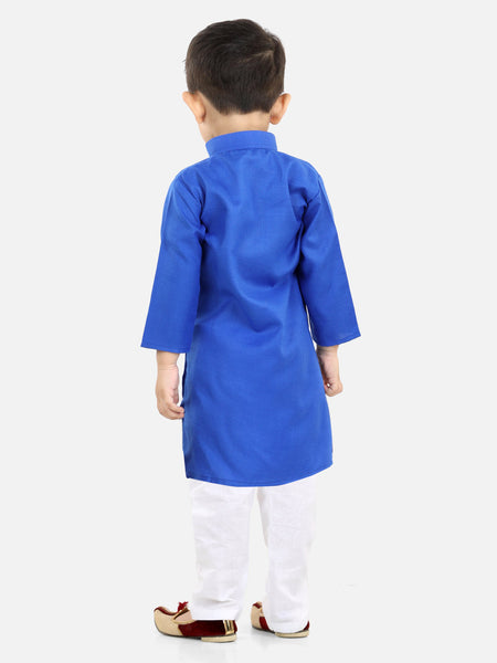 Dark Blue Cotton Kurta Set