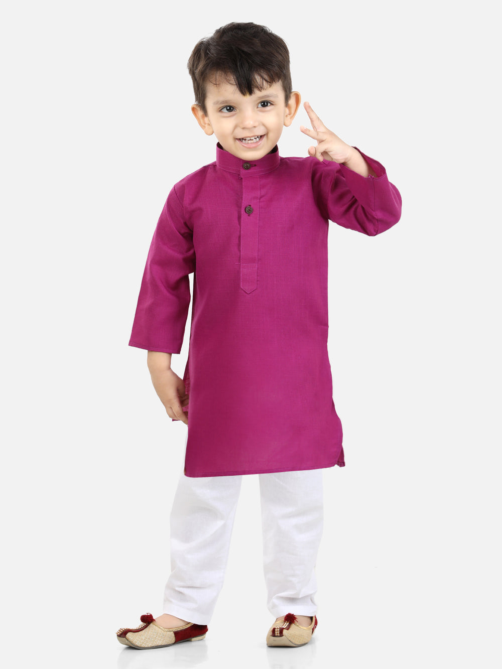 Purple Cotton Kurta Set