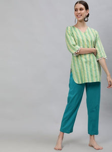 Lime Green Cotton Sleepwear Set