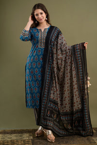 Blue Jaipur Cotton Suit Set